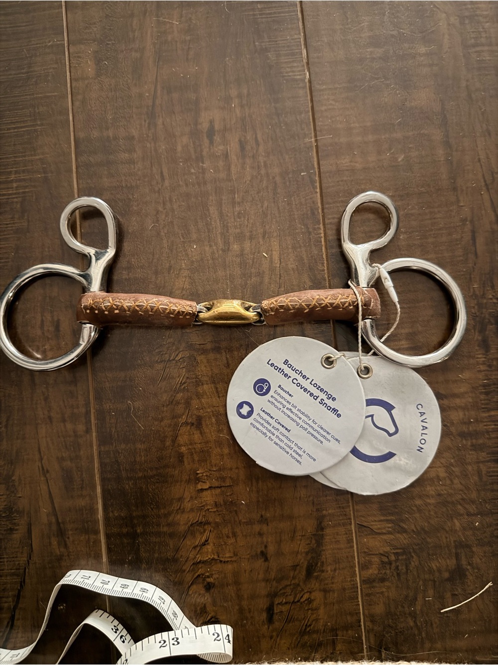 Cavalon Double-jointed Leather Baucher bit - 5”